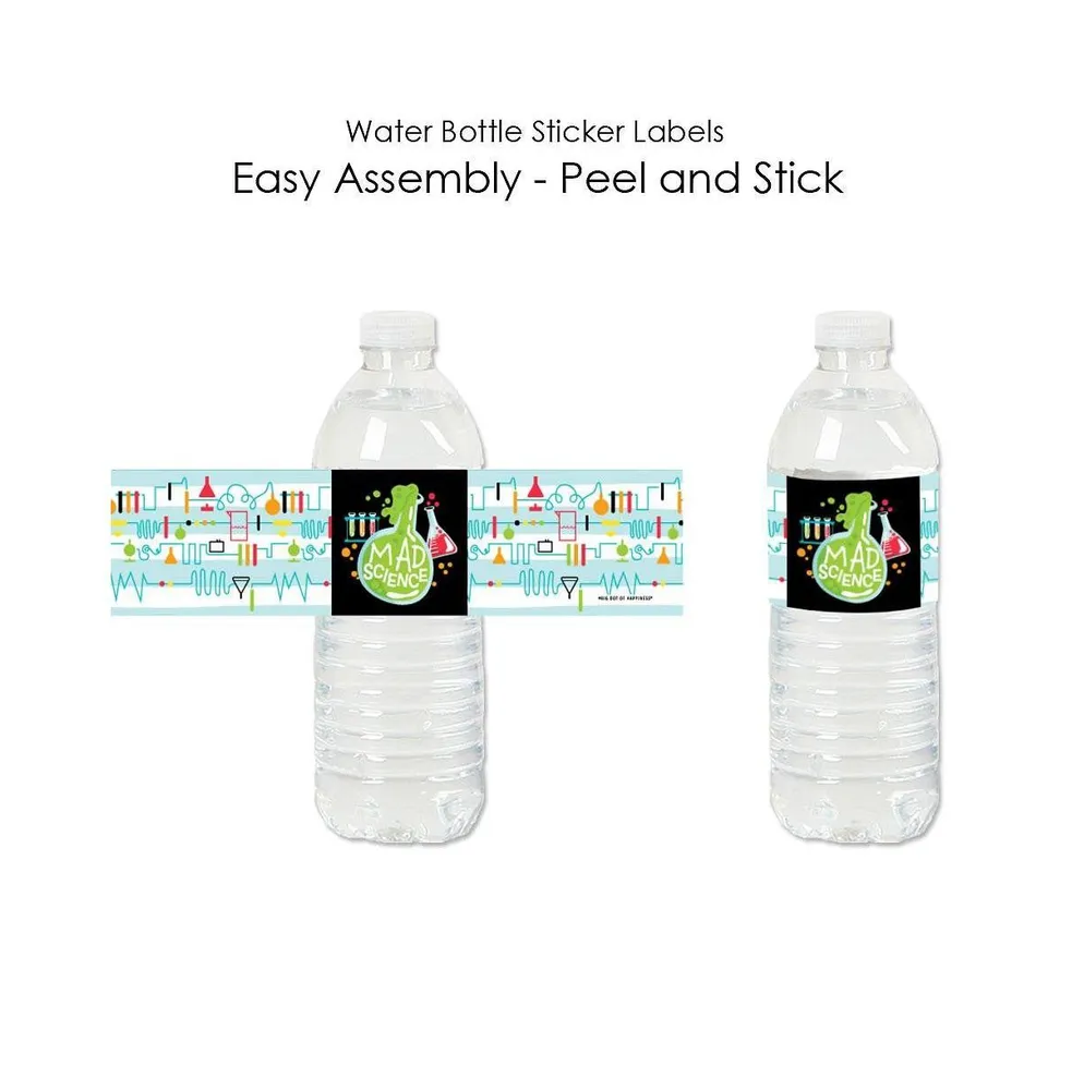 Scientist Lab - Mad Science Party Water Bottle Sticker Labels - 20 Ct