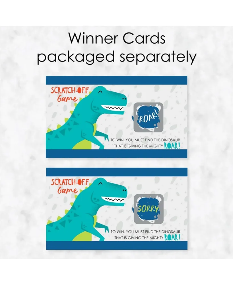 Roar Dinosaur - Dino Mite T-Rex Party Game Scratch Off Cards - 22 Ct