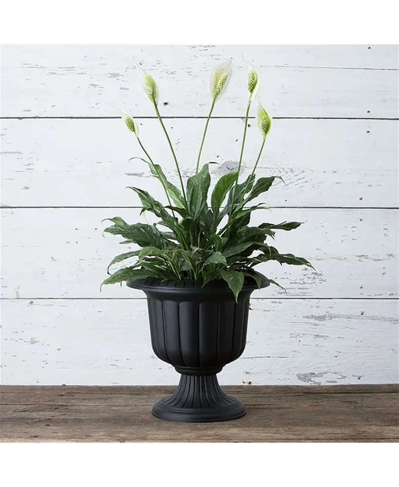 Novelty Outdoor Classic Urn, Flower Planter/Pot, Plastic, Black, 14" (Pack of 1)