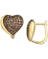 Le Vian Godiva x Le Vian Chocolate Diamond Pave Heart Statement Earrings (1-3/8 ct. t.w.) in 14k Gold