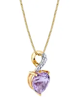 Pink Amethyst (1-3/4 ct. t.w.) & Diamond Accent Infinity Heart 18" Pendant Necklace in 10k Gold