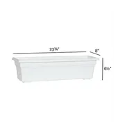 Novelty (#16242) Countryside Flower Box Planter, White - 24"