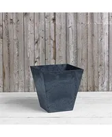 Novelty ArtStone Novelty 35188 Square Ella Planter/Flower Pot, Black, 18-Inch