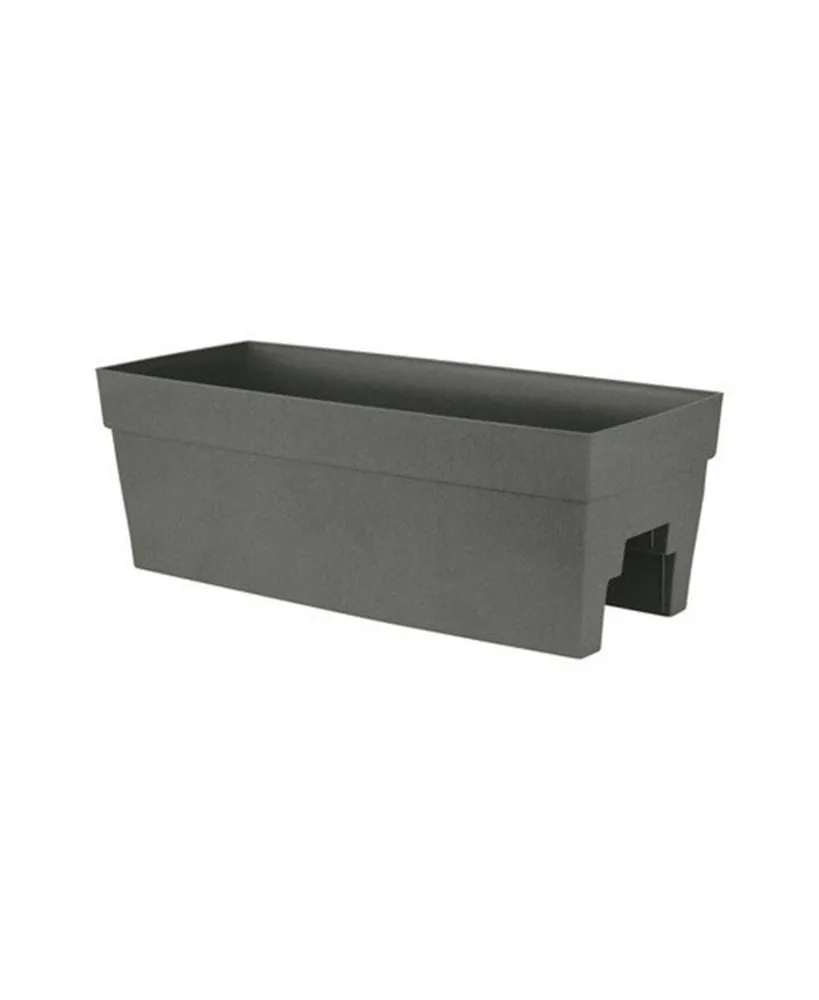 Dcn Plastic Rail Planter Rectangular 3527-04 Slate 27 Inch