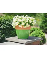 Garden Elements Colored Rim Large Plastic Planter 15 Inches