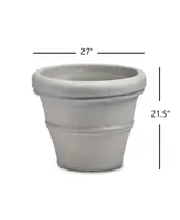 Crescent Garden RolledRim Brunello Planter 27" Weathered Concrete