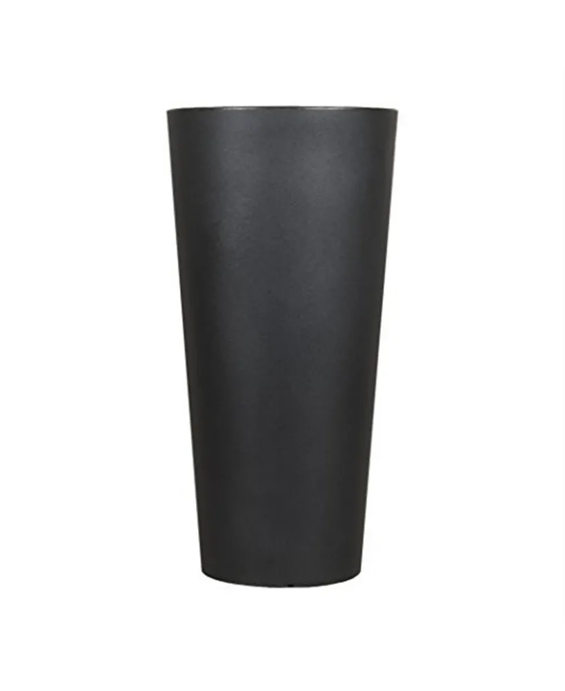 Tusco Products Cosmopolitan Tall Round Plastic Planter Black 32"