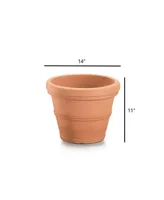 Garden Elements BC2614SC34 Turin Plastic Outdoor Round Planter Terra Cotta 14 Inches