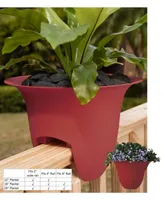 Bloem MR1812 Modica Deck Rail Planter, Union Red - 18 inches