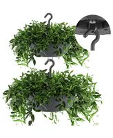 Tree Nest Sunny Hanging Two-Tier Planter Round Anthracite - 12 Inch D