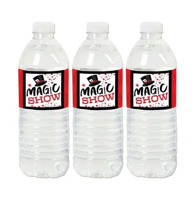 Ta-Da, Magic Show - Magical Birthday Party Water Bottle Sticker Labels - 20 Ct
