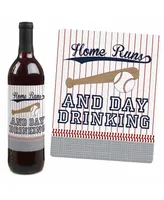 Batter Up - Baseball - Party Decor - Wine Bottle Label Stickers - 4 Ct
