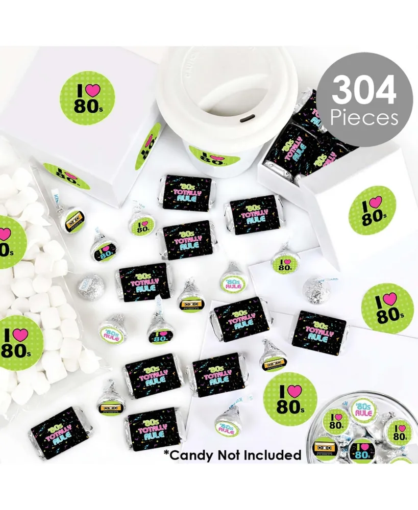 80's Retro - Totally 1980s Party Candy Favor Sticker Kit - 304 Pieces