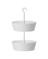 Tree Nest Sunny Round Hanging TwoTier Planter 10 Inch White