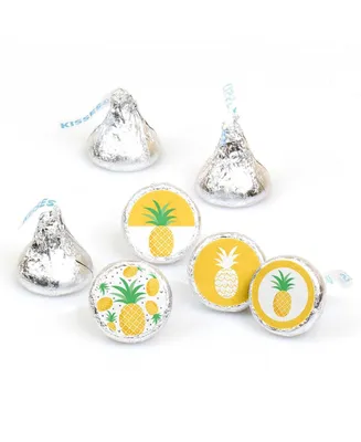 Tropical Pineapple - Summer Party Round Candy Sticker Favors (1 sheet of 108)
