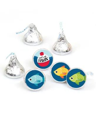 Let's Go Fishing - Fish Round Candy Sticker Favors (1 sheet of 108)