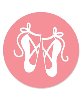 Tutu Cute Ballerina - Ballet Party Circle Sticker Labels - 24 Ct