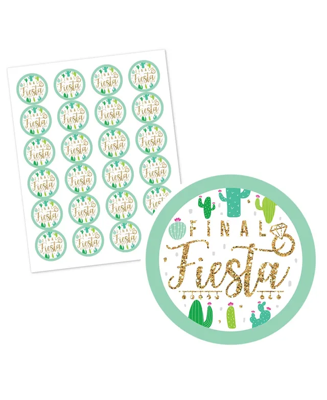 Big Dot Of Happiness Final Fiesta - Last Fiesta Bachelorette Party Circle  Sticker Labels - 24 Count