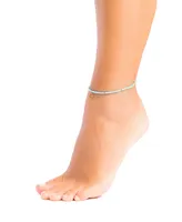 Giani Bernini Fine Aqua Seed Beads Ankle Bracelet in Fine 18K Gold Plated Over Sterling Silver