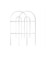 Garden Zone Gard'n Border Round Folding Border Fence, 24 x 10', White