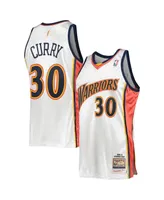 Men's Mitchell & Ness Stephen Curry White Golden State Warriors 2009-10 Hardwood Classics Authentic Player Jersey