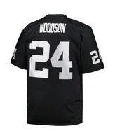 Men's Mitchell & Ness Charles Woodson Black Las Vegas Raiders Big and Tall 1998 Retired Player Replica Jersey