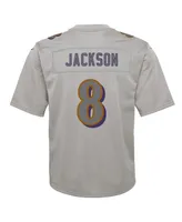 Big Boys Nike Lamar Jackson Gray Baltimore Ravens Atmosphere Fashion Game Jersey