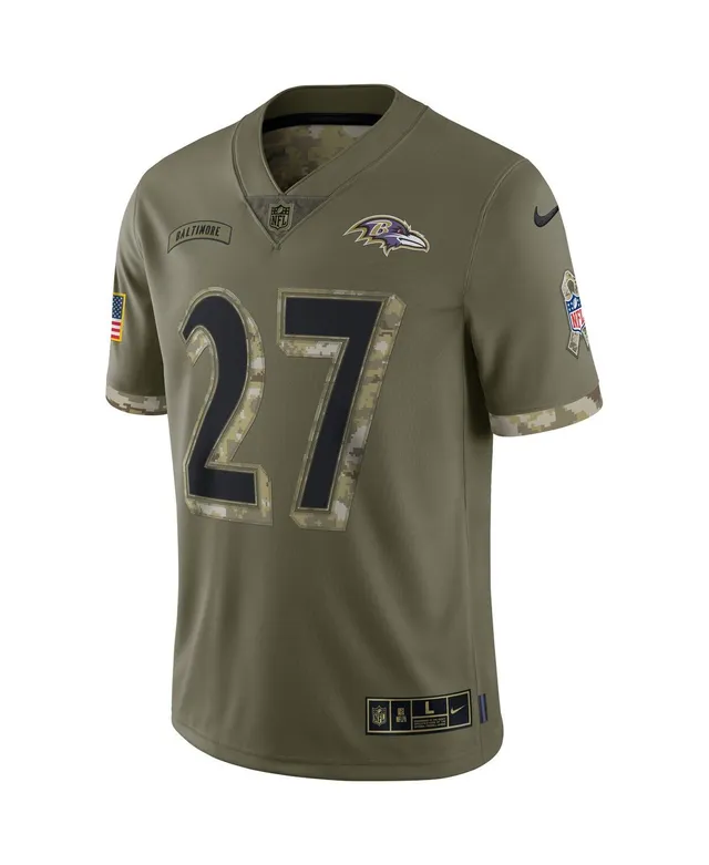 Men's Nike J.K. Dobbins Olive Baltimore Ravens 2022 Salute to Service Limited Jersey Size: Small