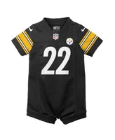 Boys and Girls Newborn Infant Nike Najee Harris Black Pittsburgh Steelers Game Romper Jersey