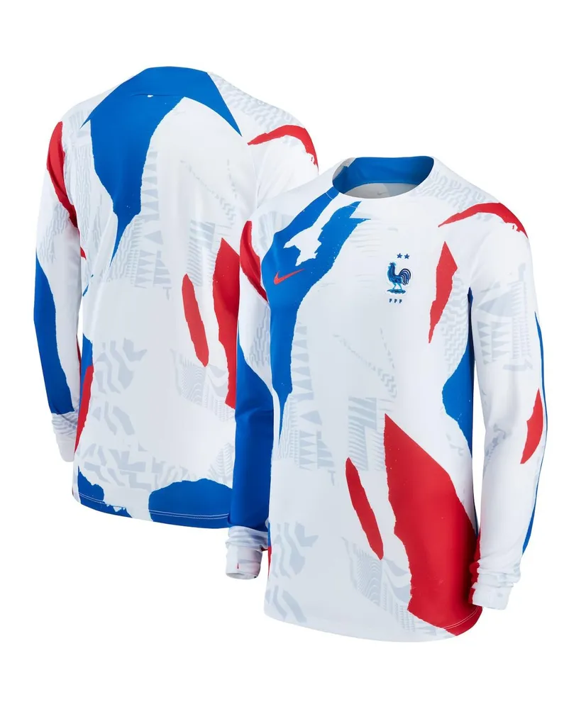 Men's Nike White France National Team Pre-Match Long Sleeve Top