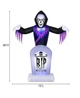 Hurley Halloween Inflatable Animated Tombstone Reaper, 96"