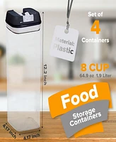 Cheer Collection 4 Piece Food Storage Containers, 1.9 Liter