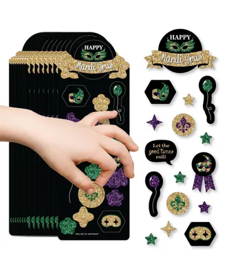 Mardi Gras - Masquerade Party Favor Kids Stickers - 16 Sheets - 256 Stickers