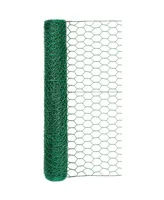 Garden Zone Poultry Netting 24 X 25 Steel Green Vinyl Coated