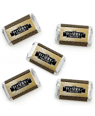 Roaring 20's - Mini Candy Bar Wrapper Stickers - 1920s Party Favors - 40 Ct