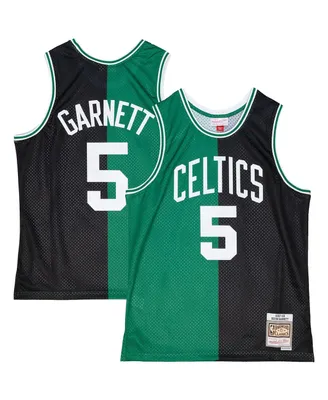Men's Mitchell & Ness Kevin Garnett Black, Kelly Green Boston Celtics Hardwood Classics 2007-08 Split Swingman Jersey