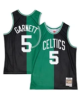 Men's Mitchell & Ness Kevin Garnett Black, Kelly Green Boston Celtics Hardwood Classics 2007-08 Split Swingman Jersey