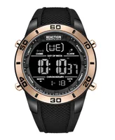 Kenneth Cole Reaction Men's Digital Black Silicon Strap Watch, 49mm