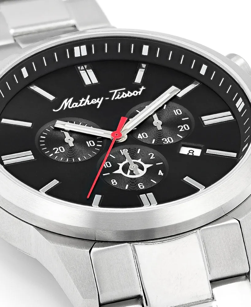 Mathey-Tissot Men's Field Scout Collection Chronograph Stainless Steel Bracelet Watch, 45mm