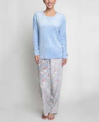 Hanes Women's Stretch Fleece Pajama Set, 2 Pieces