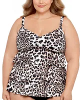 Swim Solutions Plus Triple Tier Tankini, Created For Macy's