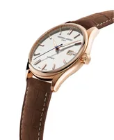 Frederique Constant Men's Swiss Automatic Classic Index Brown Leather Strap Watch 40mm