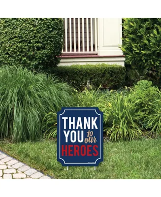 Thank You to Our Heroes - Outdoor Lawn Sign - Appreciation Yard Sign - 1 Pc