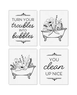 Turn Your Troubles Into Bubbles Wall Art 4 ct Artisms