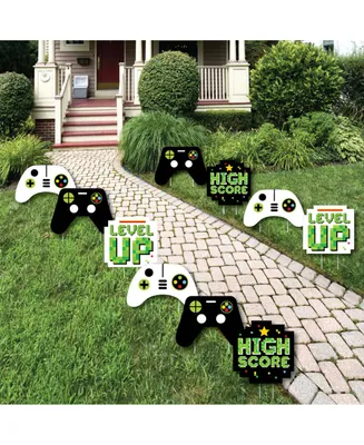 Game Zone - Lawn Decor - Outdoor Video Game or Birthday Party Yard Decor - 10 Pc