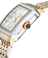 GV2 by Gevril Women's Bari Tortoise Swiss Quartz Diamond Accents Two-Tone Ss Ipyg Stainless Steel Bracelet Watch 34mm x 30mm