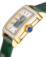 GV2 by Gevril Women's Padova Gemstone Swiss Quartz Diamond Accent Hand Made Italian Leather Strap Watch 27mm x 30mm