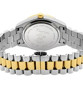 GV2 by Gevril Women's Naples Swiss Quartz Diamond Two-Toned Ss Ipyg Stainless Steel Bracelet Watch 32mm