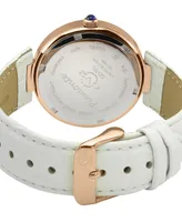 GV2 by Gevril Women's Piemonte Swiss Quartz Diamond Accents Italian Leather Strap Watch 36mm