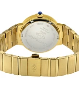 GV2 by Gevril Women's Sorrento Swiss Quartz Diamond Accents Ion Plating Gold-Tone Stainless Steel Bracelet Watch 32mm